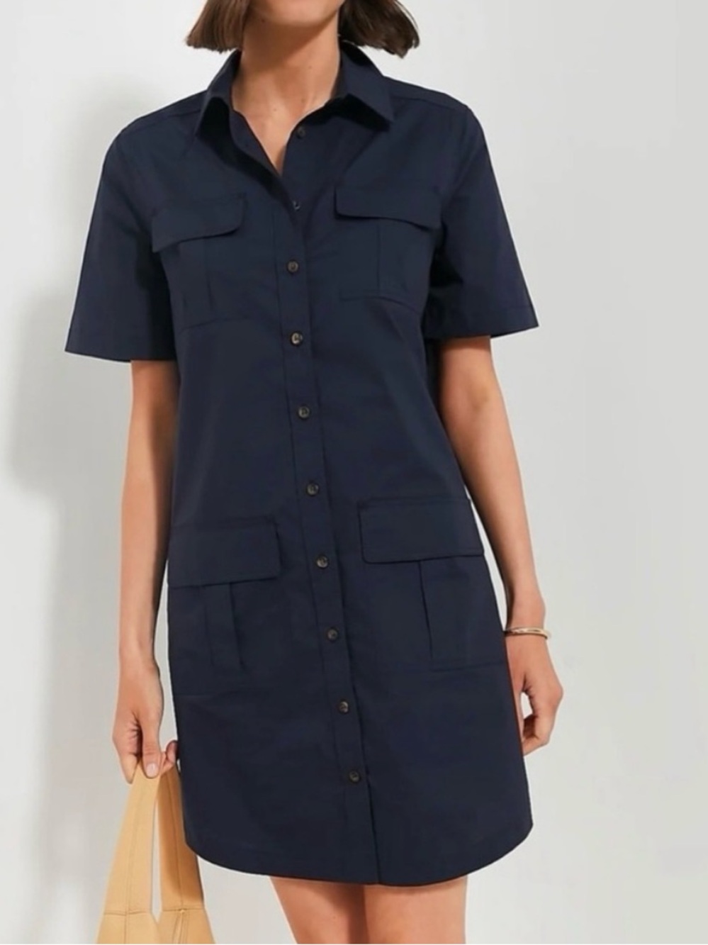 Tuckernuck Navy Blue Lightweight Poplin Nala Utility Dress Size Medium